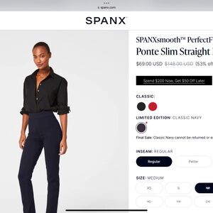 Ponte Slim Straight Pant